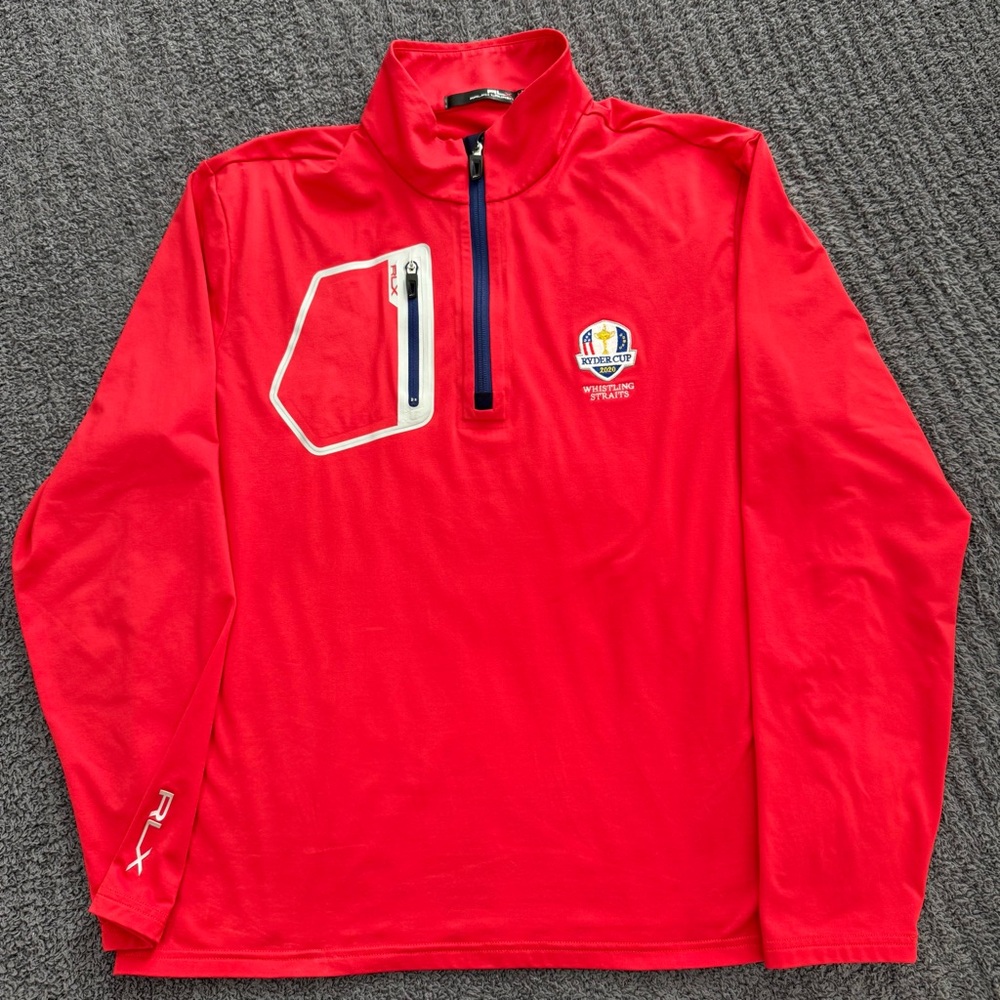 🔥 RLX Ryder Cup 2020 Whistling Straits Quarter Zip Golf Pullover Ralph Lauren L
